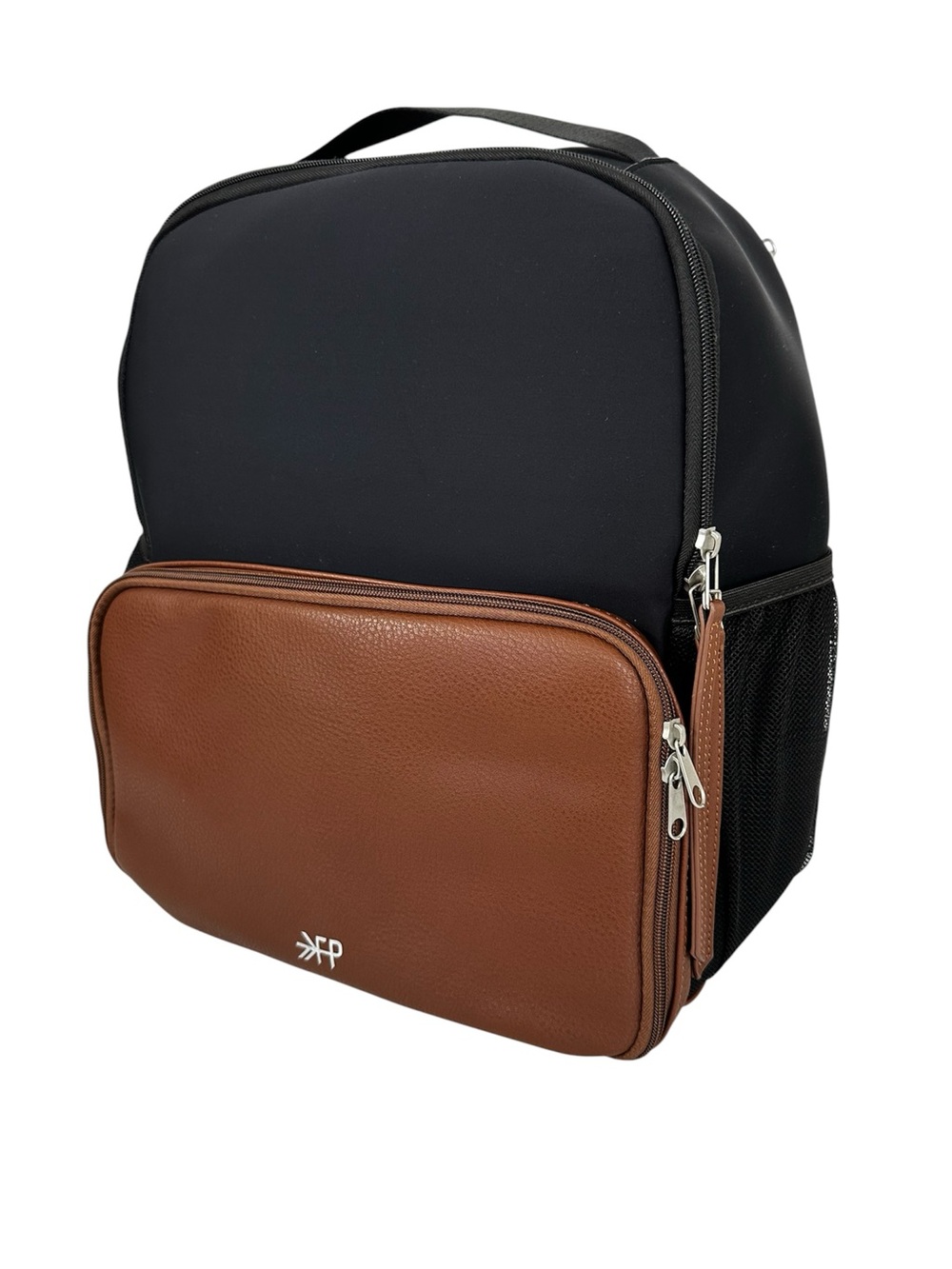 Freshly Picked Backpack Mom Travel Diaper Bag Neoprene Vegan Leather Black Brown
